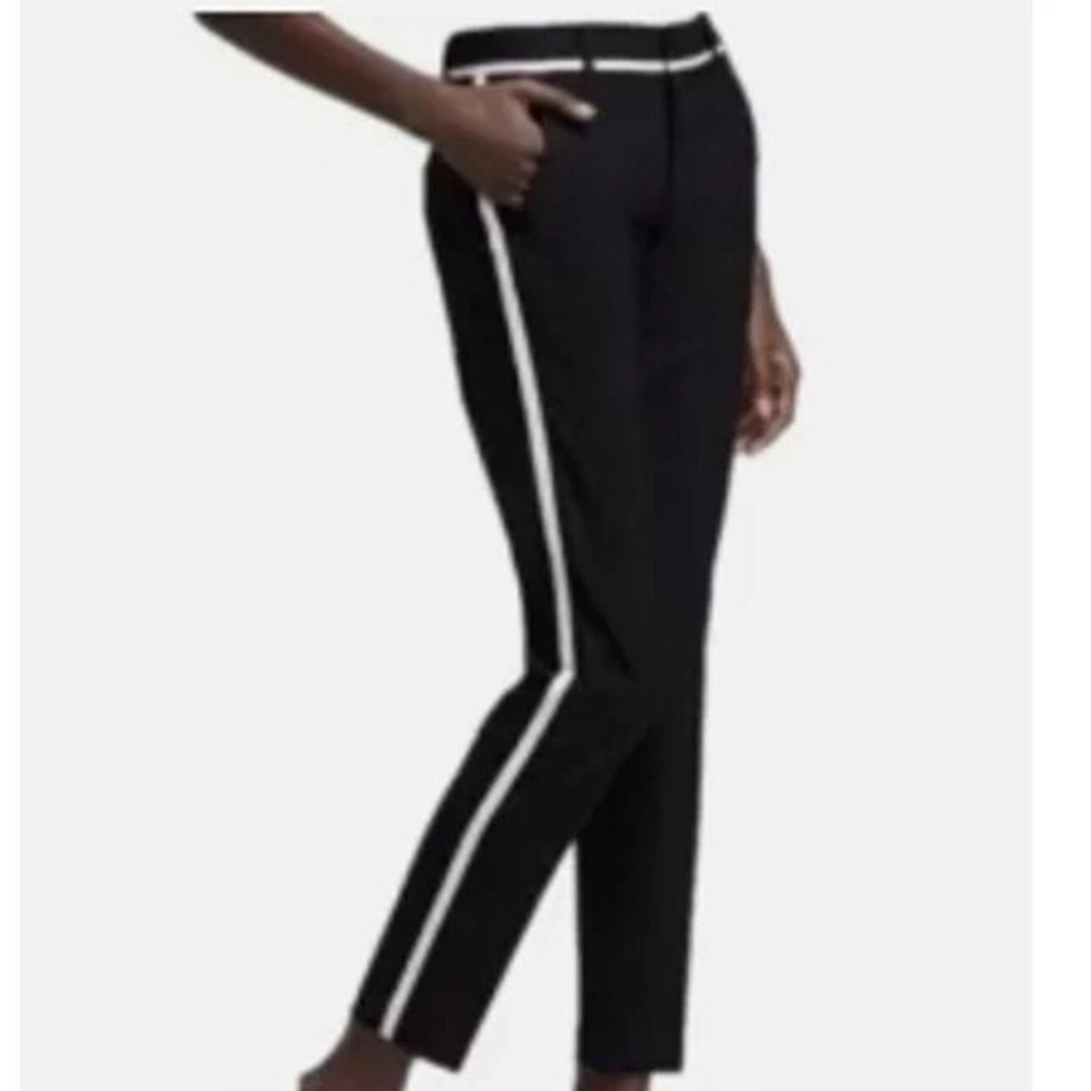 Vince Navy & Cream Tuxedo  Striped Ankle Trousers #3445